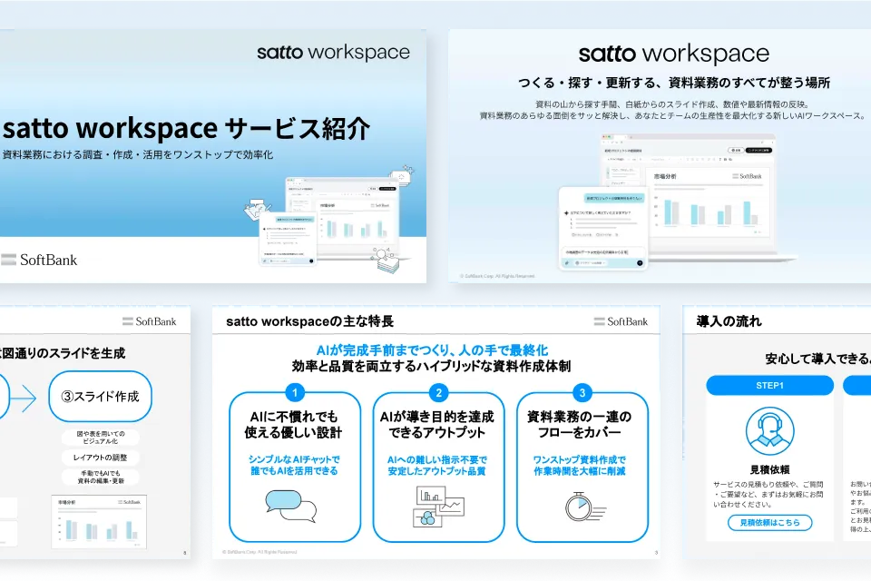satto workspace サービス紹介資料のスライドプレビュー